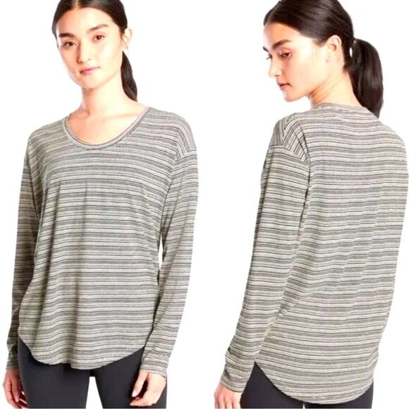 Athleta Cloudlight Stratus Striped Ling Sleeve Tee - Picture 8 of 8